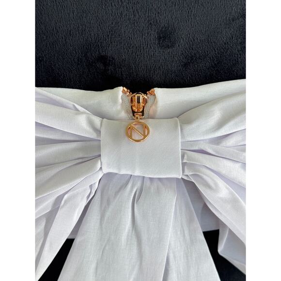 Revolve Nookie Reese White Crop Tank Top Bow Detail Back Sz M NWT - Picture 2 of 12